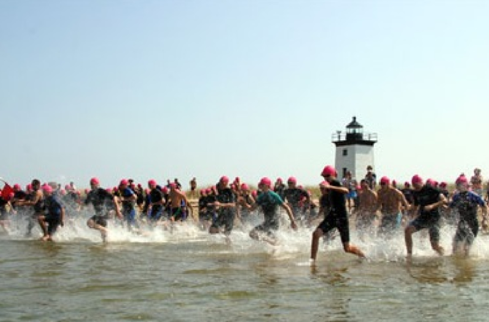 Provincetown Swim for Life & Paddler Flotilla, annual benefit for AIDS, women’s health and the community; start at Long Point, Provincetown Harbor, 2008. Photo: Mike Syers.